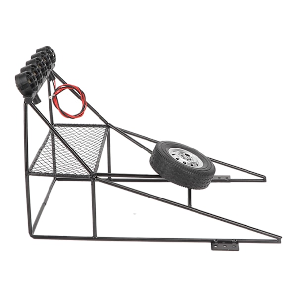 RC Bakre Hink med Däck Taklampa Flagga Bilmodell Bakre Hink Rullbur för WPL D12 1/10 RC Lastbil Gul