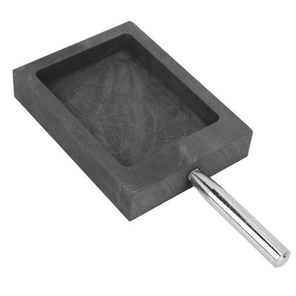 Grafittstøpeform Metall Ingot Form Digel med håndtak for smelting av raffinering Gull Sølv Kobber 4,13 X 3,15 X 0,59 tommer