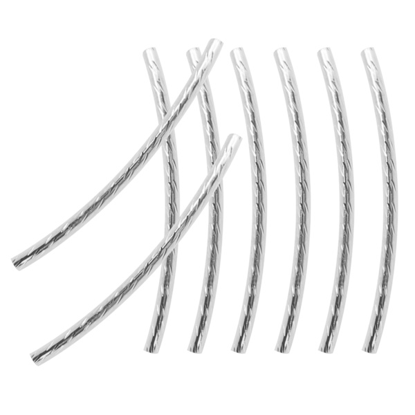200 st krökta nudlar rör distanspärlor långa eleganta twist DIY smyckestillverkning tillbehörSilver