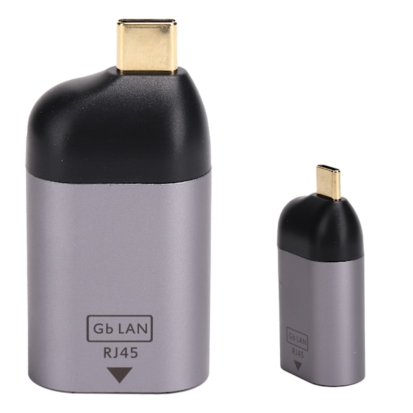 Type-C til RJ45-adapter i aluminiumlegering, bærbar 1000 MBPS-konverter, elektroniske komponenter