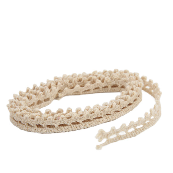 Spetsband Bomullstråd 20 Yards Beige Dekorativa Tillbehör för DIY Kläder Present Dekoration
