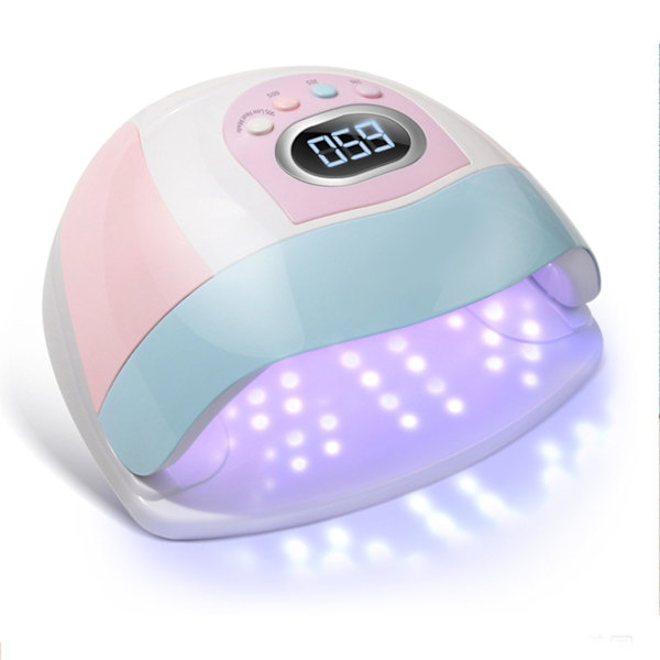 220W Nail Art Lampe Dobbelt Lyskilde Perle Digital Timing Manicure Quick Dry Polish Lim Light