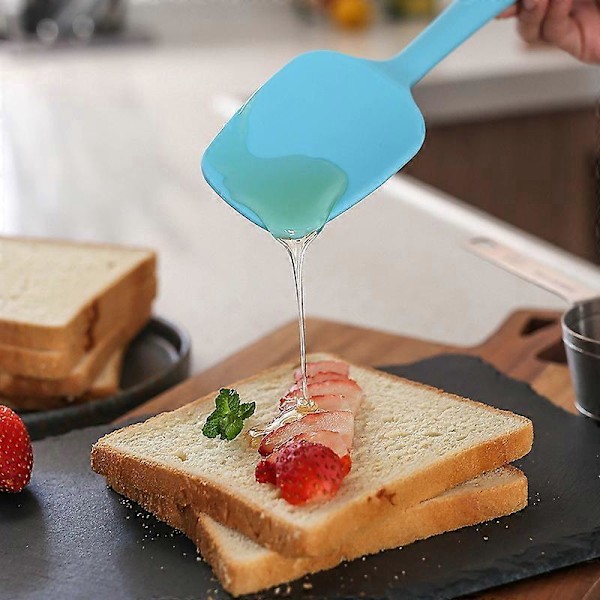 Silikon Skjeer, Varmebestandige Non-Stick Silikon Gummi Spatler Skraper Kjøkkenredskaper Verktøy for Matlaging Baking Miksing, blå
