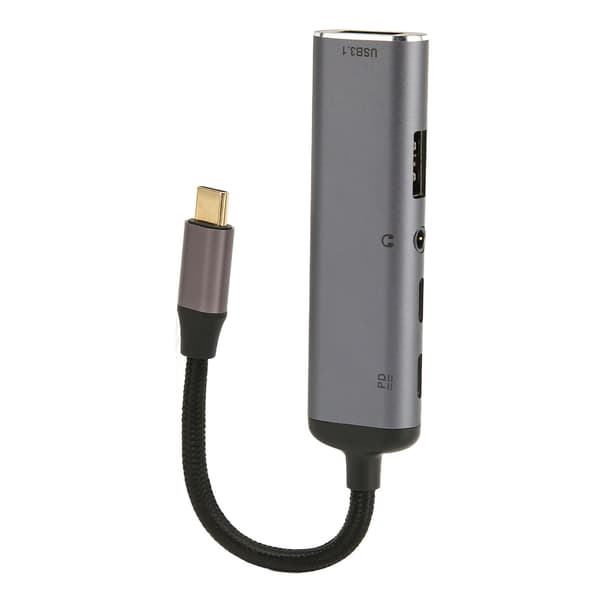 USB C-dokkingstasjon alt-i-ett multifunksjonell adapter Type C til PD100W USB3.1 USB2.0 Type C2.0 3.5 lydhub