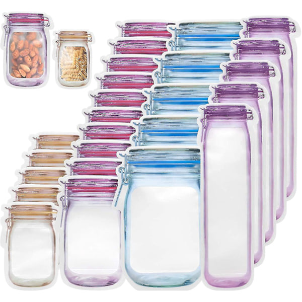 40-pack Mason Jar Ziplock-påsar för matförvaring