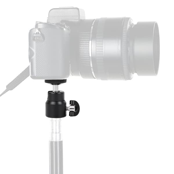 Mini kuglehovedbeslag til DSLR-kamera videokamera - 360° rotation (sort)