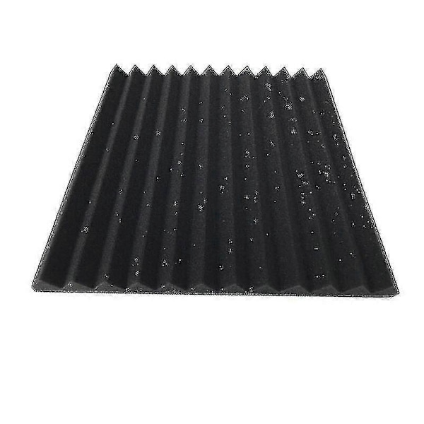 12 stk. 300x300x25mm Akustisk Skum Lydisolering Paneler Til Ktv Bar Lydisolering Studie Kiler sort