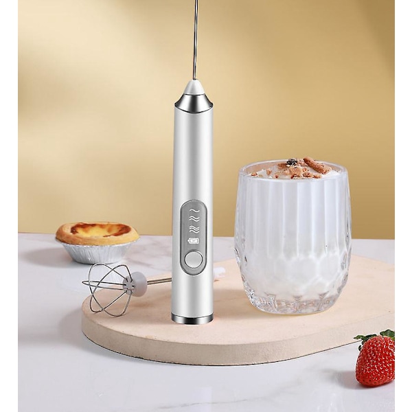 Handhållen Elektrisk Mjölkskummare - Batteridriven Skummare för Kaffe, Cappuccino, Latte, Matcha, Varm Choklad - Mini Dryckesmixer