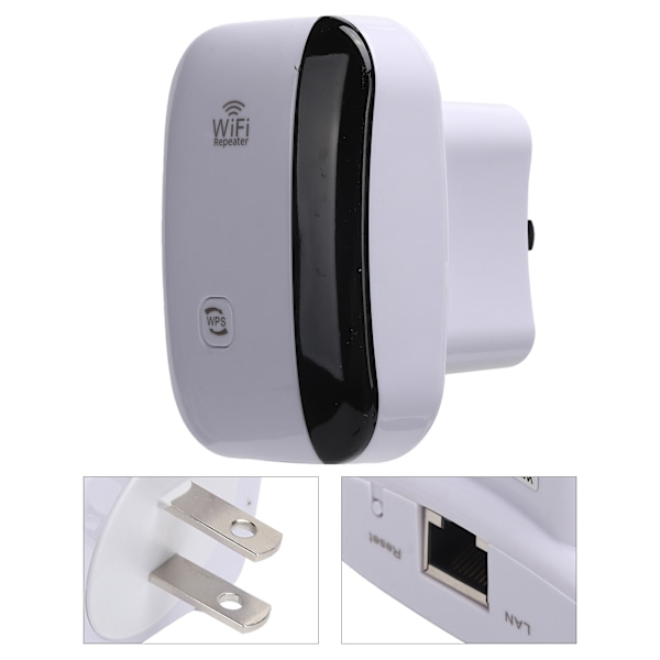 WiFi-kantaman laajentaja, signaalinvahvistin, toistin, tukee 2,4 GHz WLAN 300M 110-240VUS-pistoke