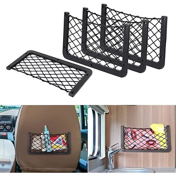 4-pack Car Organizer Mesh -säilytysverkot