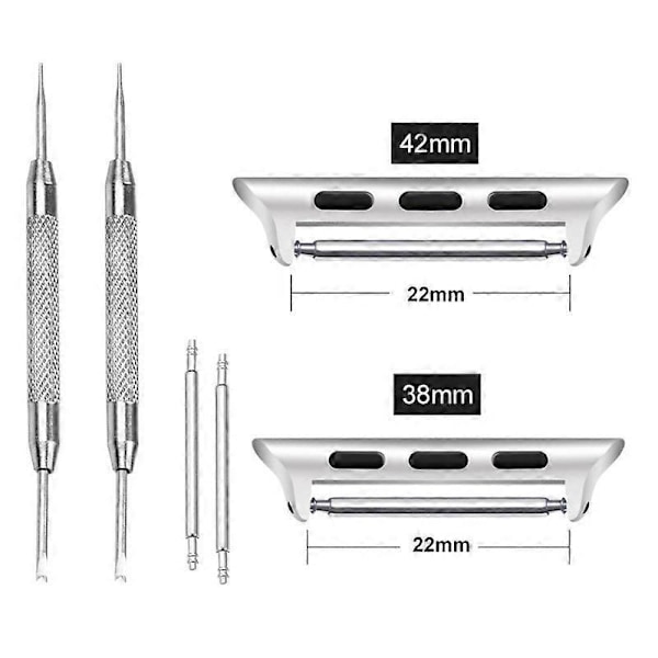 Svart Ersättningsband Adapter för Apple iWatch Series 38mm 1, 2, 3, 4, Sport, 2015, 2016, 2017