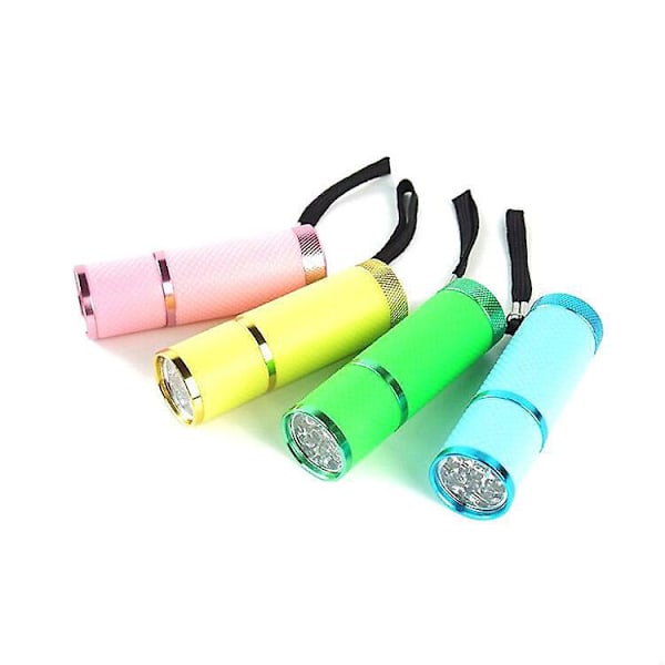 4 LED-ficklampor, Mini - Ficklampa med fluorescerande handtag för barn eller campingläsning, vandring, arbete