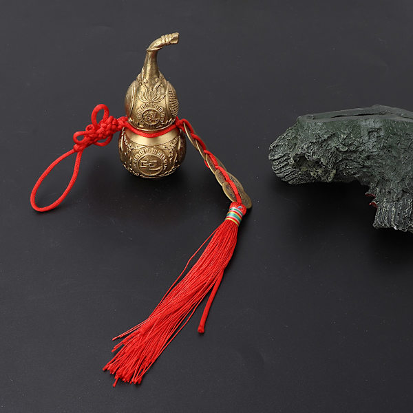 Ren messing Wu Lou Cucurbit-græskar Home Decoration Symbol for Held og Treasure