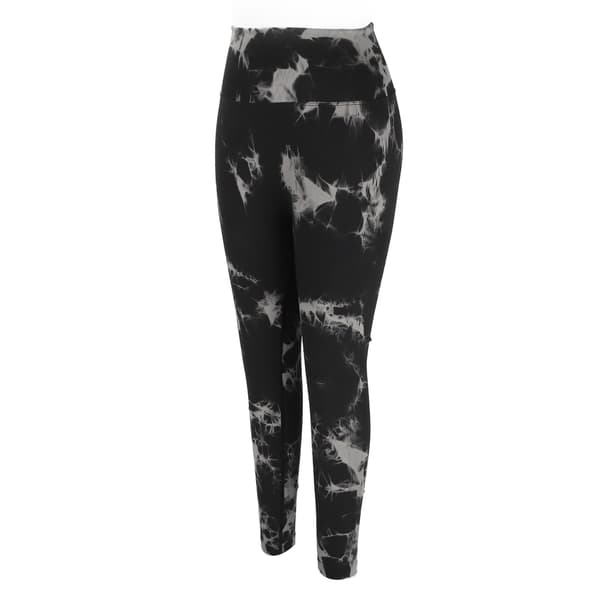 Tie Dye Leggings Sømløse Højtaljede Elastiske Sorte Hurtigtørrende Bløde Åndbare Yogaleggings til Kvinder S