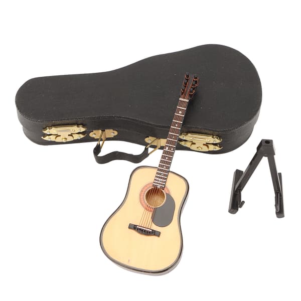 Gitarmodell i tre, minigitarreplika, musikkinstrumentmodell, dekorasjon
