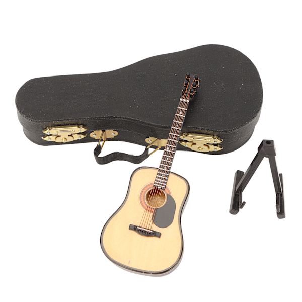 Trä Miniatyr Gitarr Modell Mini Gitarr Replika Musikinstrument Modell Dekoration