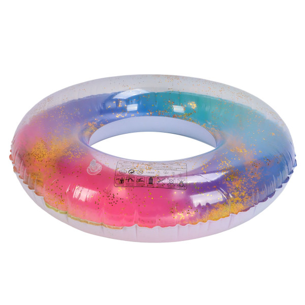 Farvede svømmeringe lyse farver pailletter fortykket oppustelige glitter svømmeringe til swimmingpool