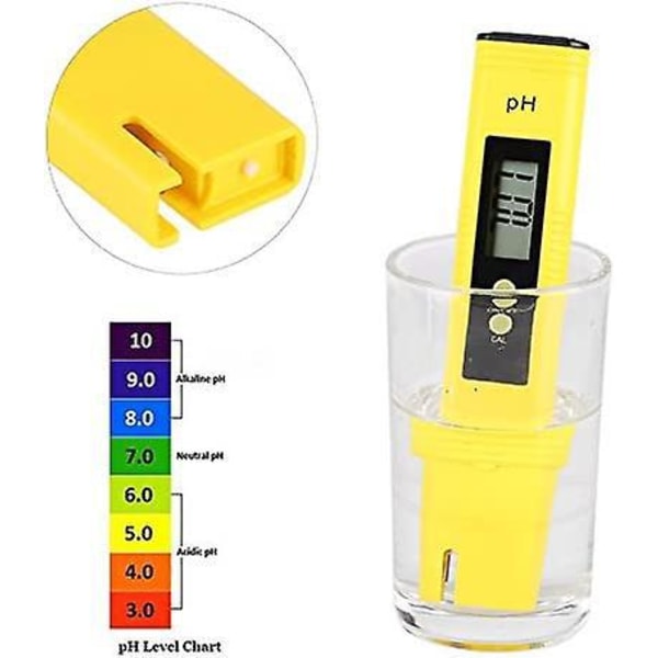PH-mätare Portabel LCD Digital PH-mätpenna Akvarium Pool Vatten Vin Testare för Hydroponik, Hushållsdricksvatten och Fisktank