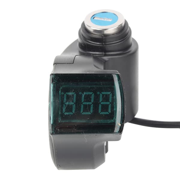 Gasreglage Voltmeter med Grön Digital Spänningsdisplay och Lås för Elcykel Scooter Trehjuling