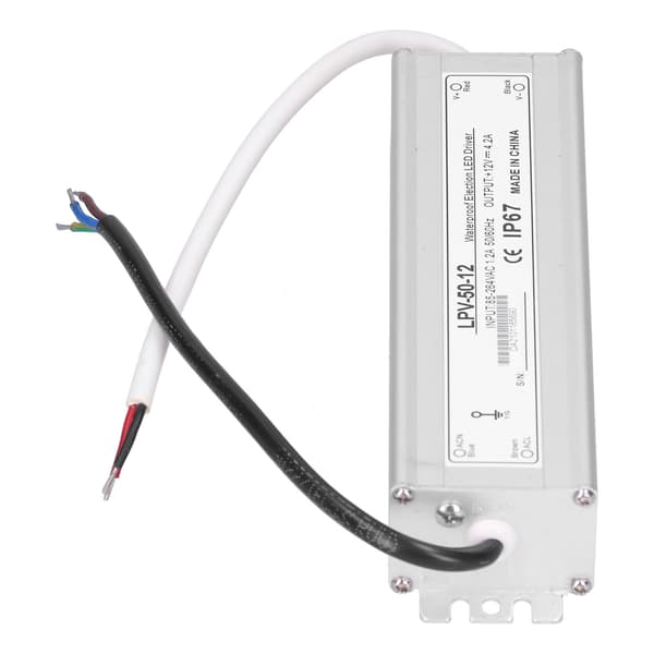 BERM LED-driver elektronisk 50W vanntett strømforsyningstransformatoradapter LPV‑50‑12 DC12V