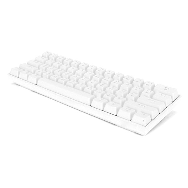 HXSJ Gamingtangentbord 61 tangenter RGB bakgrundsbelyst bärbar tre lägen trådlöst ergonomiskt mekaniskt tangentbord för hemmakontor Vit