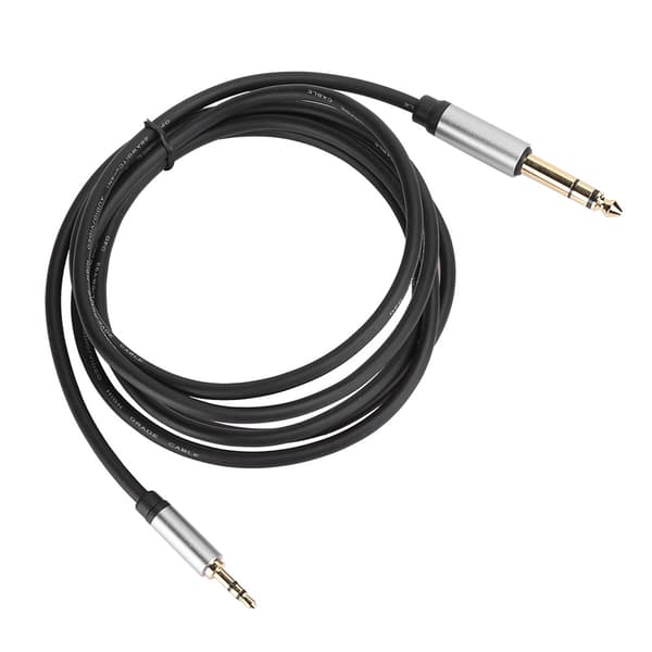 3,5 mm til 6,5 mm lydadapterkabel hann til hann HiFi lydkvalitetsforbindelseslinje for telefon (1,8 m)