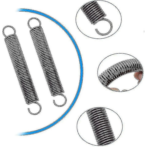 2 kpl Jatkojousiteräs Laajennettu Puristusjousi Kaksoiskoukku Jouset - 2x18x150mm