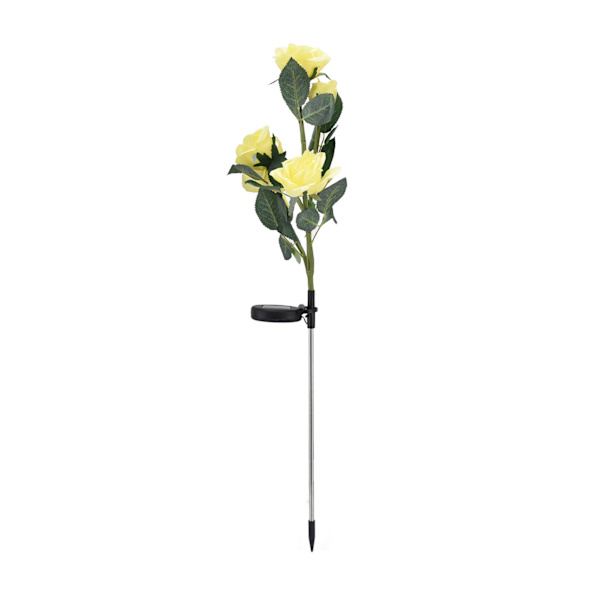Solcellepanel med solblomster, intelligent lysstyring, vanntett funksjon, solcelleblomsterlys, gult
