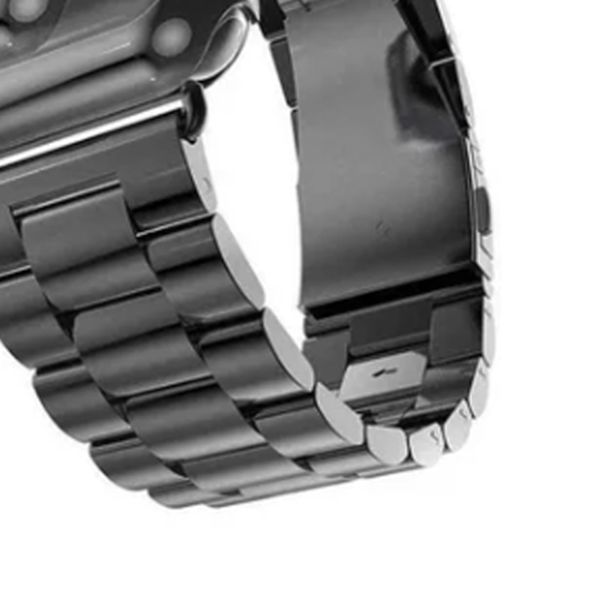 Metallinen watch hihna Helposti säädettävä Vaihdettava ruostumattomasta teräksestä valmistettu watch ranneke IOS- watch , musta 45 mm/1,77 tuumaa