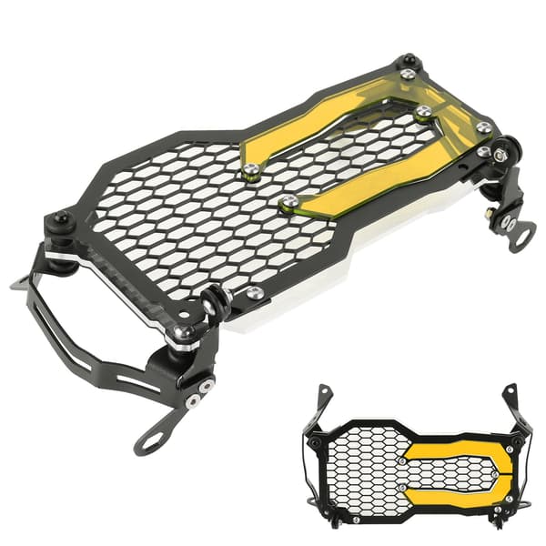 Frontlyktebeskyttelse i rustfritt stål med akryllampe Patch Passer for R1200GS R1250GS Oransje
