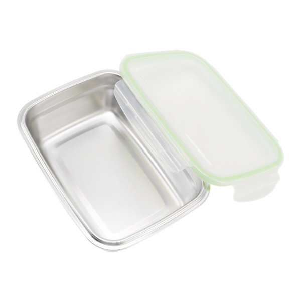 Lunchlåda i rostfritt stål 304, läckagesäker matförvaringsbehållare, fyrkantig Bento-låda 850 ml
