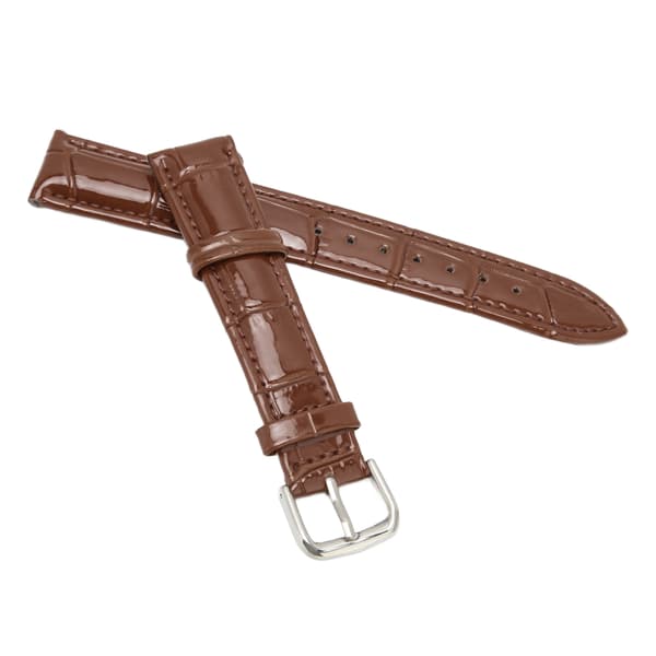 Klockarmband PU Läder Legering Spänne Svettresistent Mjukt Andningsbart Ersättningsarmband Brun