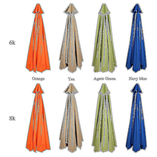 Udskiftningsstof til haveparasol baldakinovertræk til 6/8 arms terrasse solparasol 50% tilbud - Yx - Ny SZJR 300cm*6k Navy blå