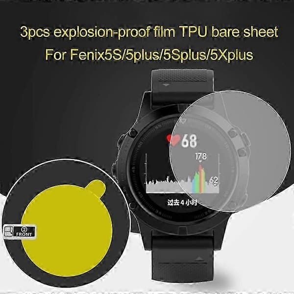 3 kpl särkymätön TPU-näytönsuoja Fenix 5/5 Plus/5S/5S Plus/5X JIKAIX 3pcs for Garmin Fenix5S