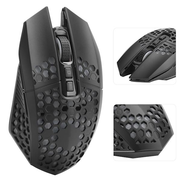 Mute laddningsmus Trådlös RGB Luminous Hollow Gaming 2,4GHz datortillbehör X801Black