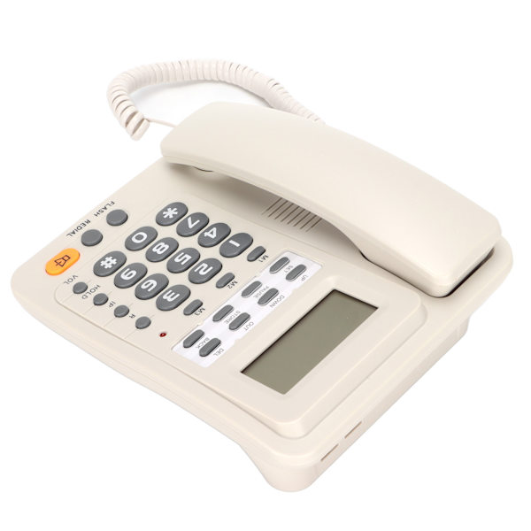 KXT6009CID Bordtelefon med ledning til fastnet med funktion til opkalds-id-visning til hjemmekontoret (hvid)