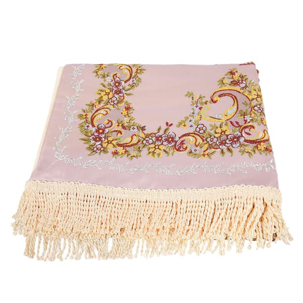 Brodert Vase Bønneteppe Mykt Polyester Pilegrimsteppe Dobbeltlag Bønneteppe for Stue Korridor Lys Fiolett
