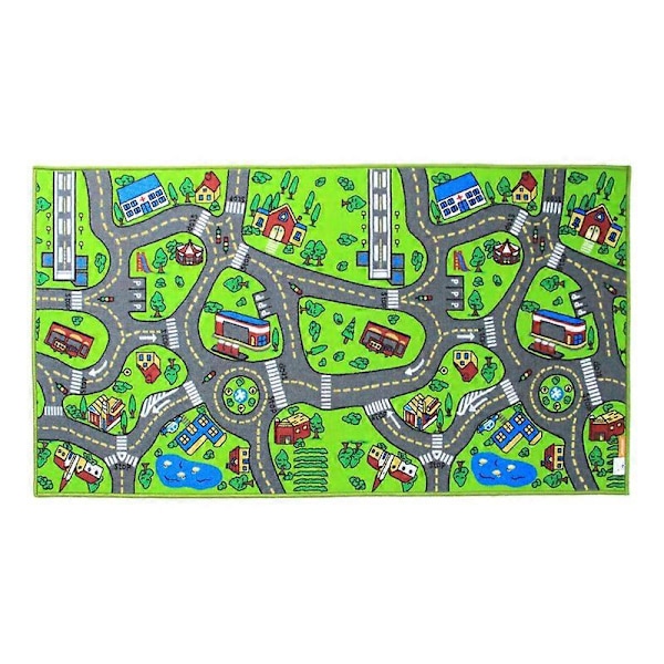 Børneværelse 80x150cm til børn fra 3 år, legetæppe gade børnetæppe, biltæppe unge piger til soveværelse & legerum