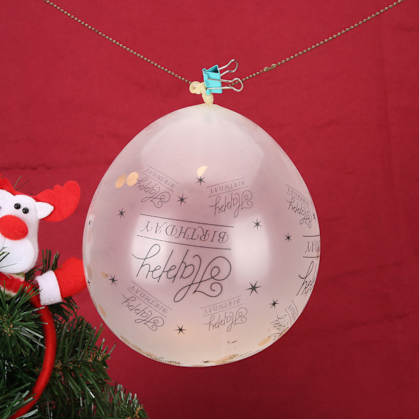 10 st latex transparenta ballonger med texten \"Grattis på födelsedagen\" för födelsedagsfest, bröllopsdag, dekorationsrosguldpaljetter