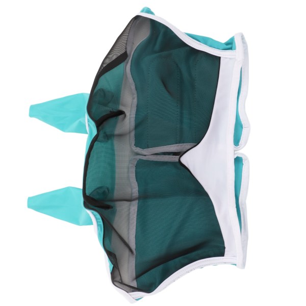 Mesh hestefluemaske Elastisk UV-beskyttelse Avtakbar pustende hestefluemaske med ører for hester Blågrønn S