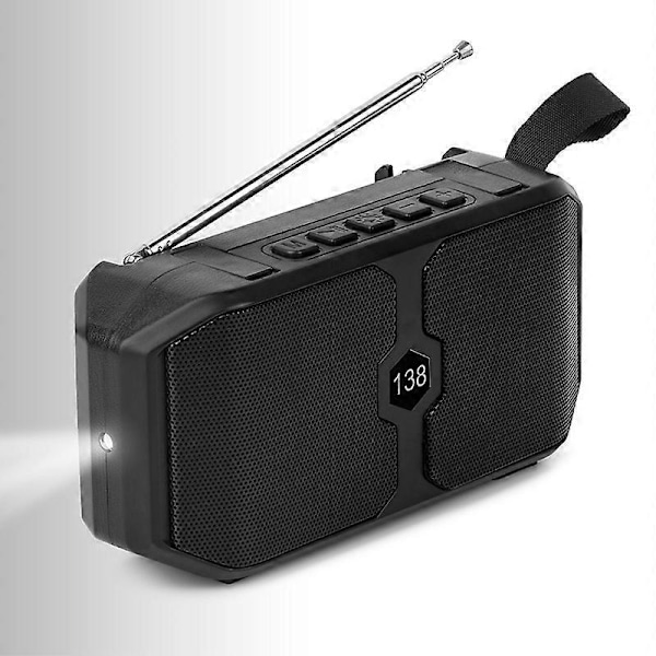Bluetooth-högtalare, Portabla Trådlösa Högtalare Solcellsladdning, FM-radio Automatisk Stationssökning, Trådlös Stereoparning, Bluetooth 5.0 Högtalare, för H