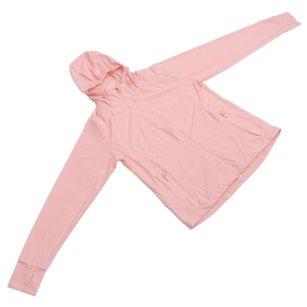 Kvinde Solbeskyttelse Hoodie Fashionable Udendørs Åndbar Langærmet UV Beskyttelse Jakke (Pink) L