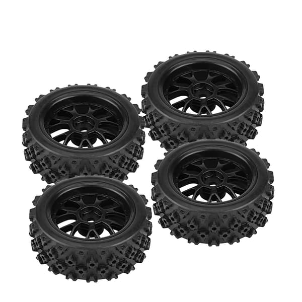 4 stk. Sæt Racing Offroad Køretøjsdæk Gummidæk Fælg til RC 1:10 Bil Del (Sort)