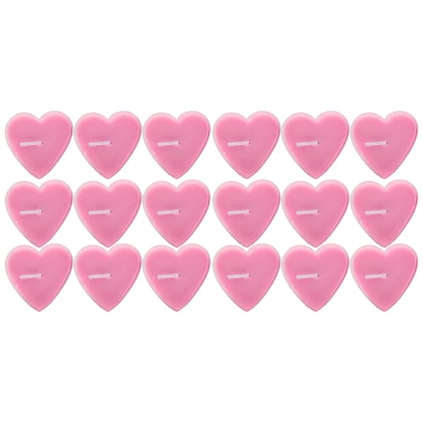 18 stk. hjerteformede stearinlys, mini romantisk middag, levende lys dekorationer, ornamenter, pink