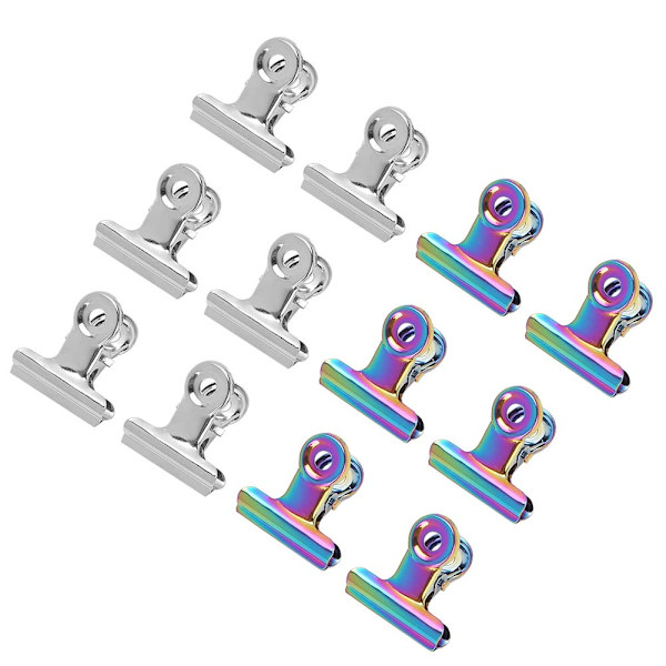 12 st Nagelspetsklämmor Multifunktionella fingerförlängningsklämmor Metallfilpappersklämmor