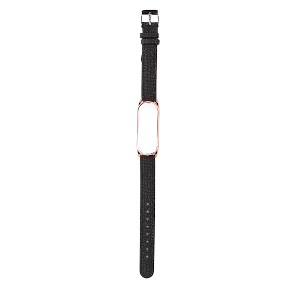 Smart armband i läder och metall med anti-förlustfunktion för Mi Band 6 5 NFC - Svart + Guld