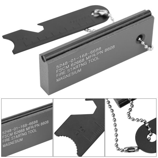 2 ST Bärbar Magnesium Block Flint Fire Starter Utomhus Camping Vandring Överlevnadsverktyg