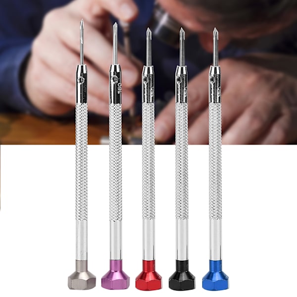 5 stk Ur Skruetrækkere Aluminium Stål Slot Ur Reparation Skruetrækkere (1.2-2.0)