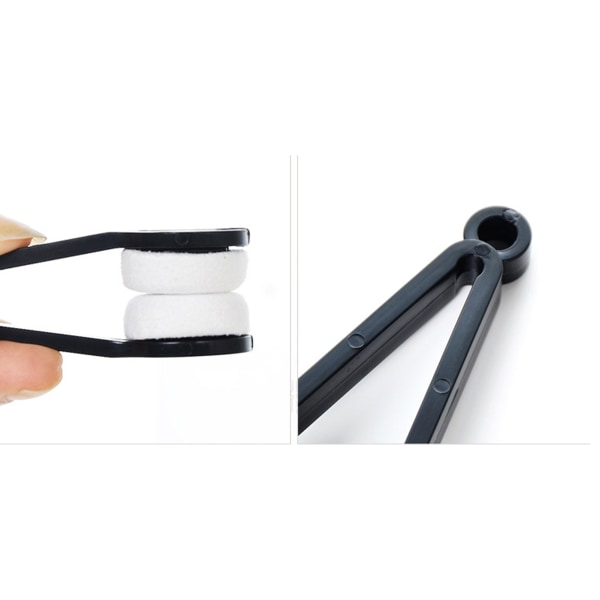 Bærbar Brillerensebørste Myke Solbriller Rengjøringsklips Brillerrengjøringsverktøy for OutdoorBlack
