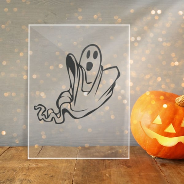 Halloween Dekorativt Billede Klart Mønster Halloween Tema Akryl Ornament Maleri Ferie Dekoration 14x21cm CBS719X06